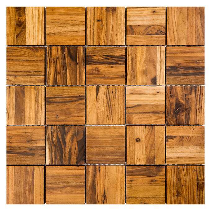 mozaika drewniana na przykład na podłogę